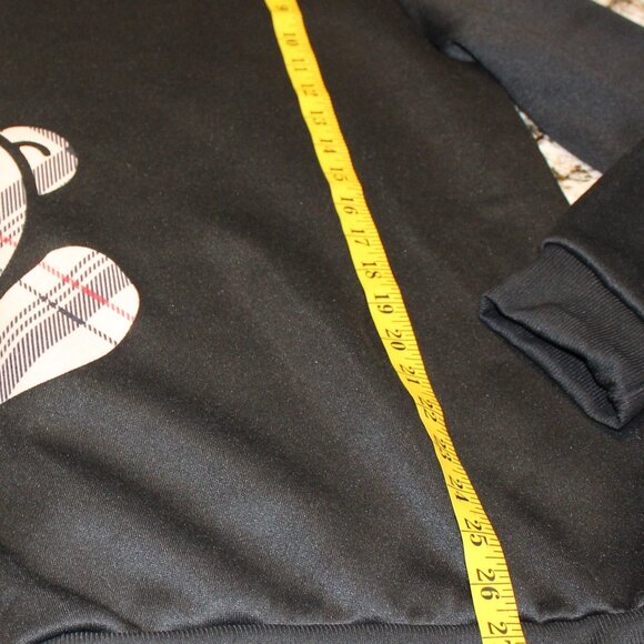 Manfinity Men's Sweater Large Black Plaid Teddy Bear Graphic - Picture 10 of 10